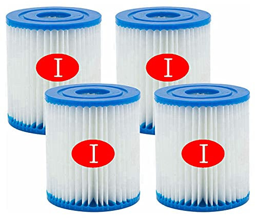 Mscomft Für Bestway Pool-Filterkartusche Größe 1, Filterkartusche für aufblasbares Schwimmbecken, 3,1 x 3,5 Zoll Ersatz-Easy-Filterkartusche für Bestway Typ I (4 PCS)