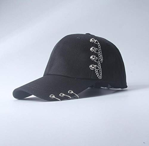 LIUBAOBEI Baseball Cap Herren,Verstellbarer Baseballhut Mit Ring Outdoor Sports Sonnenkappe Für Frauen Männer Mode Snapback Hut Kette Punk Hut Sommer-Farbe: 5_Verstellbar