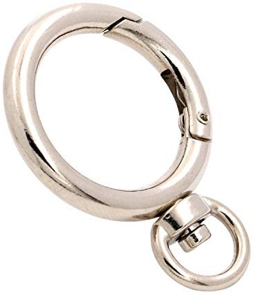 Fenggtonqii Federtorring mit Drehgelenk, O-Ring-Verschluss, 2 cm, silberfarben, 10 Stück