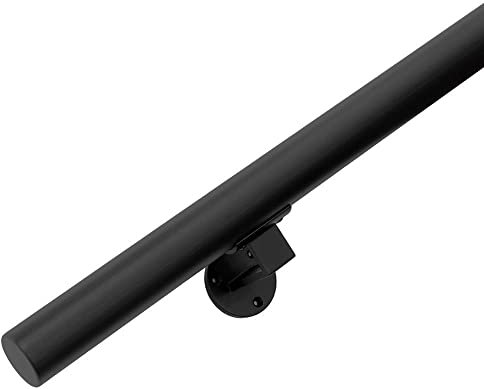 Vivol Modern Handlauf Schwarz 60 cm mit 2 Halter für innen - 12 Längen - 3 Farben