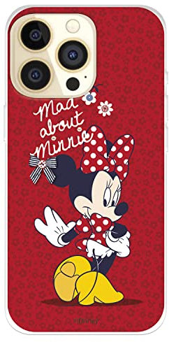 Schutzhülle für iPhone 14 Pro, offizielle Disney-Klassiker, Minnie Mad About zum Schutz Ihres Handys, flexible Silikonhülle mit offizieller Disney-Lizenz