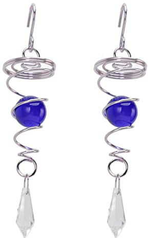 Gazing Balls Spiral Tail,Metal Deco Wind Chime Ball Spiral Tail Wind Spinner,Metal Wind Hanging Spinner,Wind Spinners Garden Spiral Wind Spinner 3D Rotating Wind Chimes Wind Sculptures Crafts