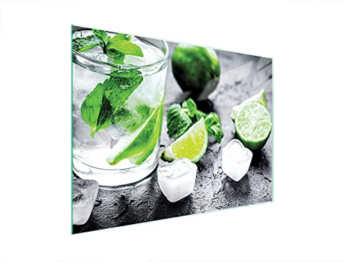 DarHaus Herdabdeckplatte 40x30 cm Einteilig Glas, Limette Eis