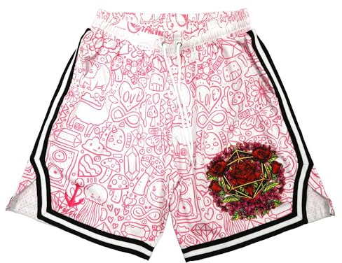 TPAZGHE Basketball-Shorts für Herren, Netzstoff, Fitnessstudio, Sport, Workout, Training, Kordelzug, Retro-Laufshorts mit Taschen, A009, X-Klein