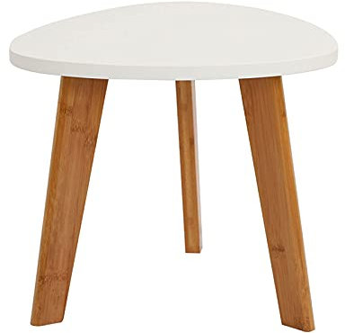 Holz-Beistelltisch, stabiler dreieckiger Couchtisch, kleine Beistelltische, Schlafzimmer, Teetisch, Snack-Tisch, Balkon, Freizeittisch, einfache Couchtische, weiß, 60 x 30 cm, aus China Comfortable