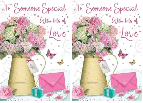 Piccadilly Greetings Birthday Card Someone Special - 9 x 6 inches - Regal Publishing, C80099, Pink (Pack of 2)