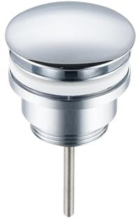 BALNEO Bouchon D'évier Universel Click Cone Pop-Up Chromé, Laiton, Antirouille, Étanche, Raccord de Vidange Universel, 66mm X G1 1/4, Click Clocke D vers L'évier