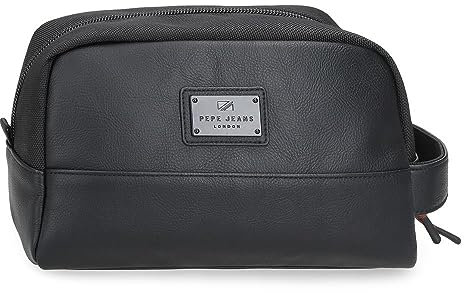Pepe Jeans Egham Trousse de Toilette Adaptable Noir 25 x 15 x 12 cm Polyester, Noir, Talla única, Trousse Adaptable