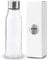 ShyaWorld Botella De Cristal para Agua Cuerpo de Acabado Transparente borosilicato Tapón a Rosca en Acero Inoxidable. Cajas Individuales por Botella. (1)