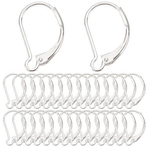 SUNNYCLUE 1 Box 40 Stück 925 Sterlingsilber Plattierte Brisur Ohrringe Französische Ohrringhaken Ohrbügel Für Schmuckherstellung Zubehör DIY Für Baumelnde Ohrringe