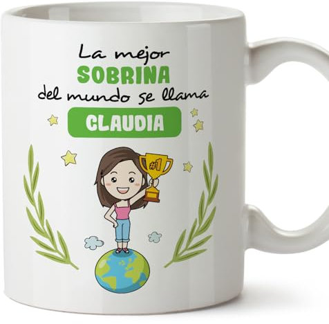 MUGFFINS Tazas Personalizadas para SOBRINA - En Español - Eres Mejor del Mundo - 11 oz / 330 ml - Regalo personalizable original y divertido