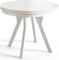 AlpiMeble Table de salle à manger ronde EVO, diamètre de la table extensible : 100 cm à 200 cm, table de salon, couleur : blanc, avec pieds en bois de couleur blanche