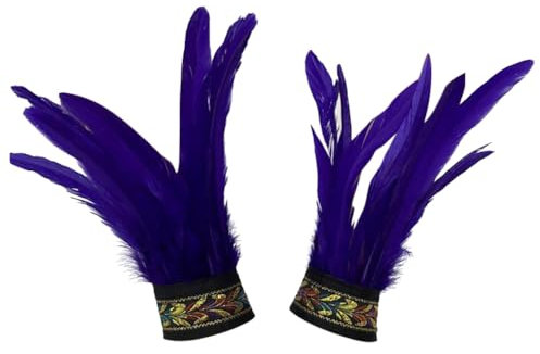 Uposao Feder Manschetten Federarmband Damen Gothic Feder Manschetten Armbänder Halloween Cosplay Kostüm Accessoire Fasching Feder Armband für Game Party Halloween Kostüm