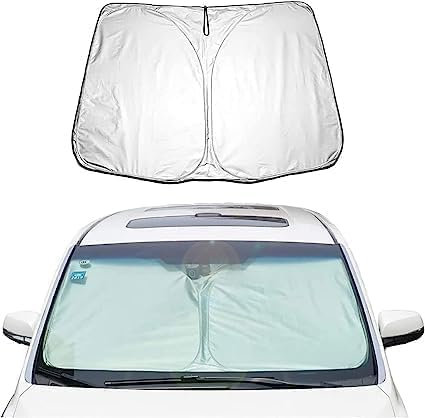 Coche Parabrisas Parasol Delanteras para Volkswagen Polo Sedan, Plegable Aislamiento TéRmico Rayos UV ProteccióN Interior,B/Silver