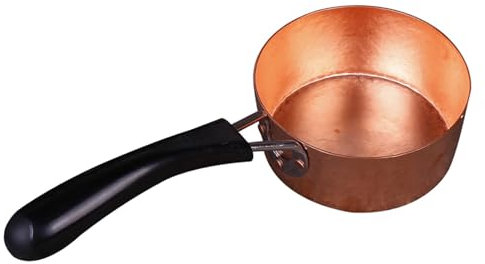 JISADER Kupfertopf Milchtopf Butterschmelztopf Kupfer Kaffeekanne Stielkasserolle Saucentopf zum Kochen Camping Restaurant Küche Haushalt