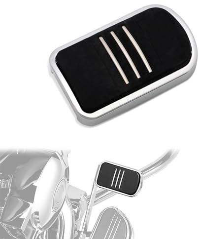 WOWTK Large Brake Pedal Pad for Harley 12-16 FLD 86-17 FL Softail Chrome