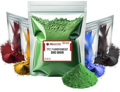 TFC Farbpigment Oxid Grün – Hochdeckendes Pigmentpulver für Reliefgießmassen wie Xyrarock, Gips, Epoxidharz und Beton, Matt, Lichtbeständig und Wetterfest I 200g