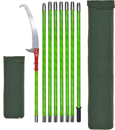 Astsäge Teleskop, 8M Handsäge Baumsäge für hohe Äste,Einstellbare Länge Seilzug Gartensäge Baumsäge mit Tragetasche.Baumsäge Gartengeräte-Set ,Pruning Saw with Telescopic Saw with Telescopic (8 m)