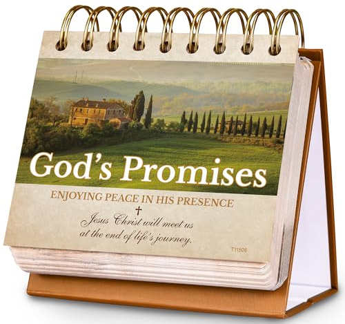 Motivational Calendar - Desk Calendar with Inspirational Thoughts, Religious Gifts, Christian Gifts for Women, 4.7'' x 5'' Flip Calendars, God's Promises Perpetual Calendars, Christian Decor