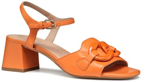 Geox D New ERAKLIA 50 T C, Sandalia Tacón Mujer, Orange, 39.5 EU