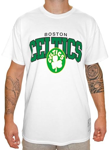 Mitchell & Ness NBA Hardwood Classics Team Arch T-Shirt - Boston Celtics, Weiß, L