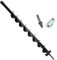 QWORK® Foret de Terre, ⌀ 60 mm Tarière pour Perceuse avec Adaptateur, Foret 80 cm, pour Percer Trous et Planter Arbres