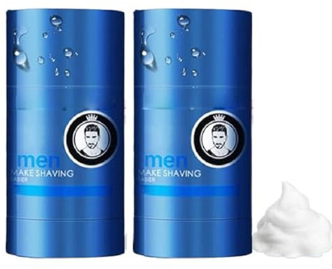2Pcs Bebuyby 2-in-1 Shaving & Cleansing Cream Stick for Men, 2-in-1-Rasier- und Reinigungscreme-Stick, Rasiercreme für Herren, Männer Hydratation Rasierstick, Rasierseifenstick für alle Hauttypen