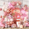 Paready Rose Gold Balloon Arch, 120 Pcs Blush Pink Balloon Garland, Dusty Pink Retro Ivory Metallic Rose Gold Clear Balloons for Birthday Girls Bridal Baby Shower Wedding New Year's Party Decorations
