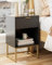HEYZOEY Mesita de noche, mesita de noche moderna, mesa auxiliar con cajón, mesita de noche de nogal de madera para salón, dormitorio, oficina (negro)