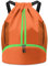 BROTOU Sporttasche Turnbeute Fußballtasche Rucksack mit Kordelzug Verstellbar Tunnelzug Gymsack Wasserfest Sporttasche für Herren Damen Kinder Jungen（Mandarinengelb）