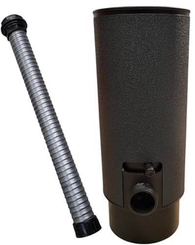 zbs24 Regenwassersammler Design Alu TX anthrazit 100mm Set1 - Nachhaltigkeit und Desgin in Einem - inkl. 38cm Spiralschlauch und Regenfassanschlüssen