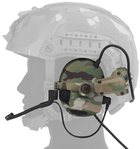 Casque tactique C5 avec réduction du bruit for la chasse, le tir, la protection auditive, le casque Airsoft, avec adaptateur de rail(CP)