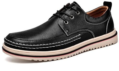Unitysow Lace Up Shoes Mens Formal Dress Business Classic Casual Derby Shoes Comfortable Lightweight Non-Slip Leather Oxford Shoes,8112 Black,9 UK