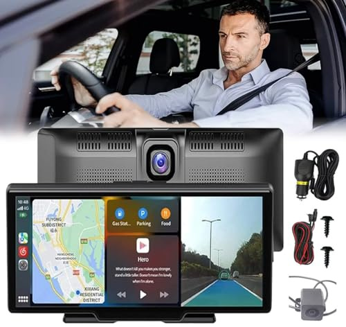 Car Tablet Pro Max 2025, Cartablet Pro Max 2025 Model, 10.26 HD Flex Screen Pro 4k Dash Cam with Reverse Camera, Wireless Carplay Screen, Bluetooth Audio, Mirror Link, GPS, Siri (Car Tablet Pro Max)