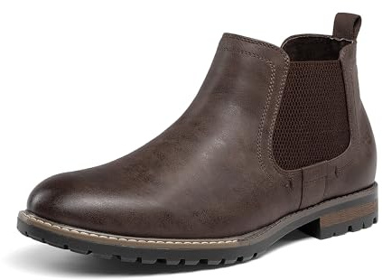 Bruno Marc Stivaletti Chelsea Uomo Casual | Soletta imbottita e pannelli elastici laterali per un comfort extra durante lavoro e serate