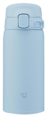 Zojirushi SU-BA36 Insulated Mug, 360 ml, One-Touch Opening, Dishwasher-Safe Body, Seamless Closure (2-Piece) for Easy Cleaning, Vacuum Insulated, Hot & Cold, Powder Blue