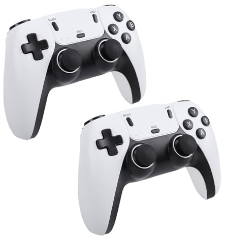 SENECESLI Kabellose Spielekonsole, 2,4 G Dual Wireless Controller, über 12.000 Spiele, Unterstützt 4K-Ausgabe, Ergonomisches Design, Retro-Gaming-Konsolen-Stick für TV-Projektanzeige (64G)