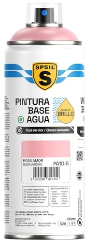 SPSIL Pintura Spray Base Agua Rosa Amor 400ml - Sin Olor, para Madera, Plástico, Metal y Automóvil - Acabado Profesional, Secado Rápido y Ecológica