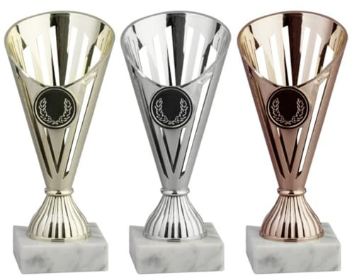 Hole Gadget Coppa Trofeo Personalizzabile Oro, Argento e Bronzo cm Singolo o Set Tutti Gli Sport, Calcio, Calcettto, Tennis, Basket, Padel, Fantacalcio, Premiazioni cod 13.021