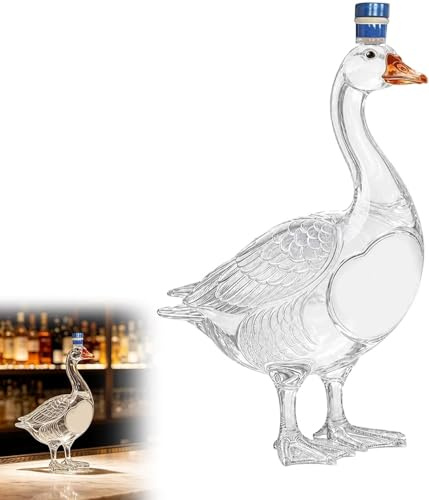 Grey Goose Whiskey Glass Bottle 3D Engraving 30th Anniversary Vodka Bottle Frosted 350ml Liquor Decanter Borosilicate Glass Whisky Wine Spirits Carafe Home Bar Ornament (Transparent)