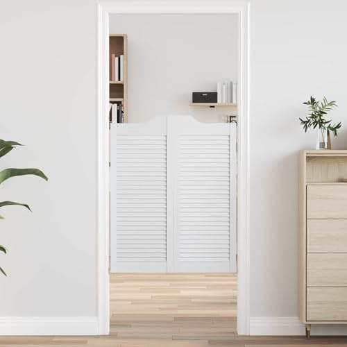 GeenYuu Puertas batientes blancas 100 x 40 cm madera maciza de pino para puerta de entrada exterior, puerta de seguridad, puerta lateral, puerta delantera, protección antirrobo, aislamiento térmico y