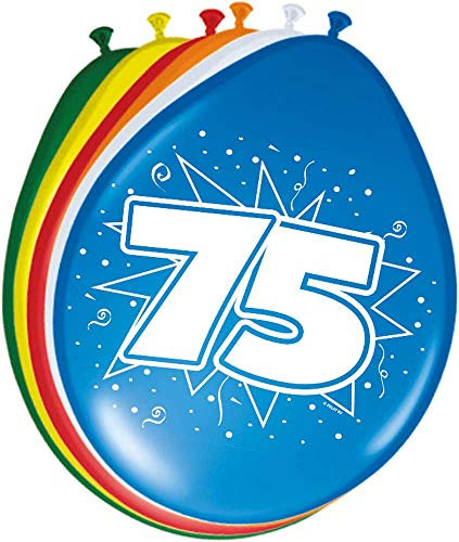 Folat 08275 - Zahlenballons/Ballon mit Zahl 75-12 / 30 cm - 8 STK.