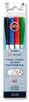 Koh-i-noor-Hardtmuth-Set Fine Liner 7001 4 -, Faser-Stifte, Stifte, Tinten & Fibre Stifte
