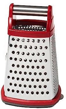 KitchenAid KN300OSERA Gourmet 4-seitige Edelstahl-Boxreibe für feines, mittleres und grobes Rost und Hobeln, abnehmbarer 3-Tassen-Aufbewahrungsbehälter und Messmarkierungen, spülmaschinenfest, Empire