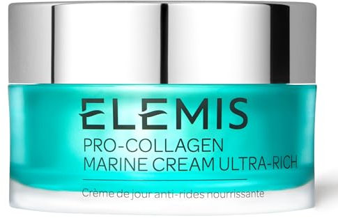 Elemis Pro-Collagen Marine Cream Ultra-Rich, Anti-Wrinkle Rich Day Cream, Anti-ageing Daily Face Moisturising Lotion, Hydrating Gel-Cream, Firms, Smoothes, and Hydrates, 50 ml