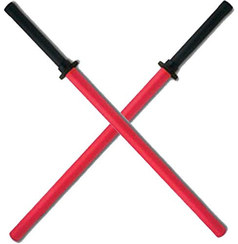 Practice Swords Bokken Schaumstoff-Schwert Übungsklingen, gepolstert, Rot, 2 Stück