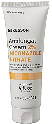 McKesson Antifungal Cream, 2% Miconazole Nitrate - Relieves Itching, Burning, Cracking from Jock Itch, Ringworm and Athlete Foot - 4 oz., 1 Count