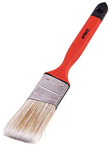 Amtech – No Bristle Loss Angled Brush, ergonomic soft handle, sharp cutting-in on corners, ceiling lines, trims & window frames, pro edges with emulsion, varnish & oils, 38mm (1.5)