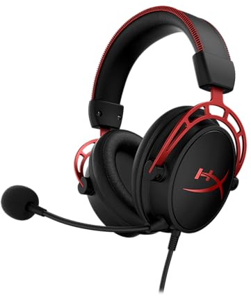 HyperX Cloud Alpha Gaming Headset,Dual Chamber Drivers,Award Winning Comfort,Durable Aluminum Frame,Detachable Microphone,Works with PC, PS4, PS4 PRO, Xbox One, Xbox One S (HX-HSCA-RD/AM) (Renewed)