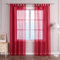 ESLIR Gardinen mit Schlaufen Vorhänge Fensterschal Transparent Schlaufenschal Voile Rot BxH 140x245cm 1 Stück